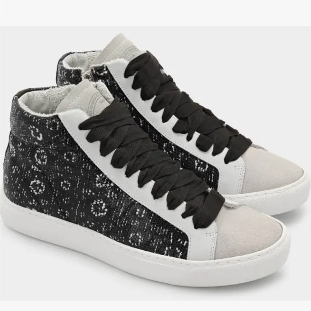P448 high top sneakers suede leather lace upper zipper